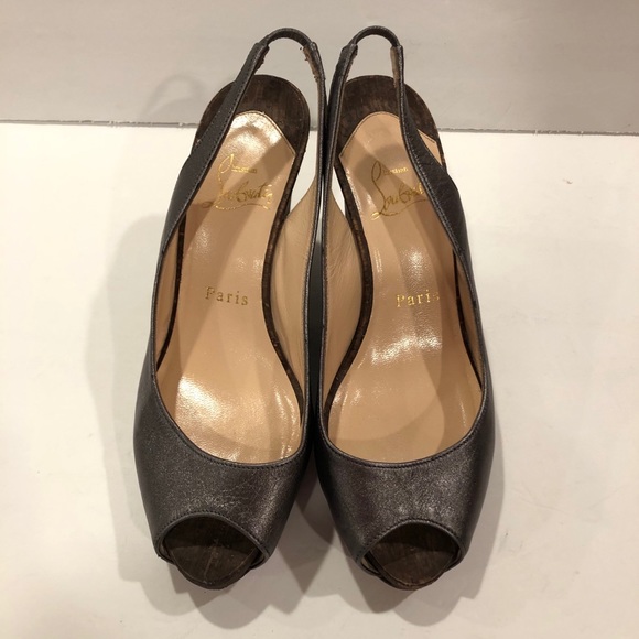 Christian Louboutin wedge sandals slingbacks 35.5 - Picture 4 of 13